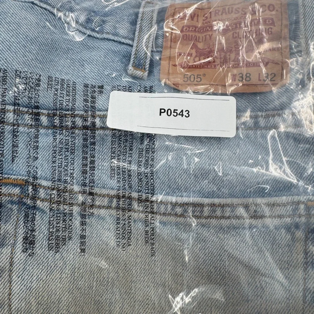 Levi's 505 Regular‎ Fit Light Wash Denim Jeans Men's W38 L32